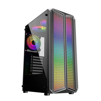 Hot Selling OEM Front Panel Gaming Computer Pc Case With RGB LED Strip